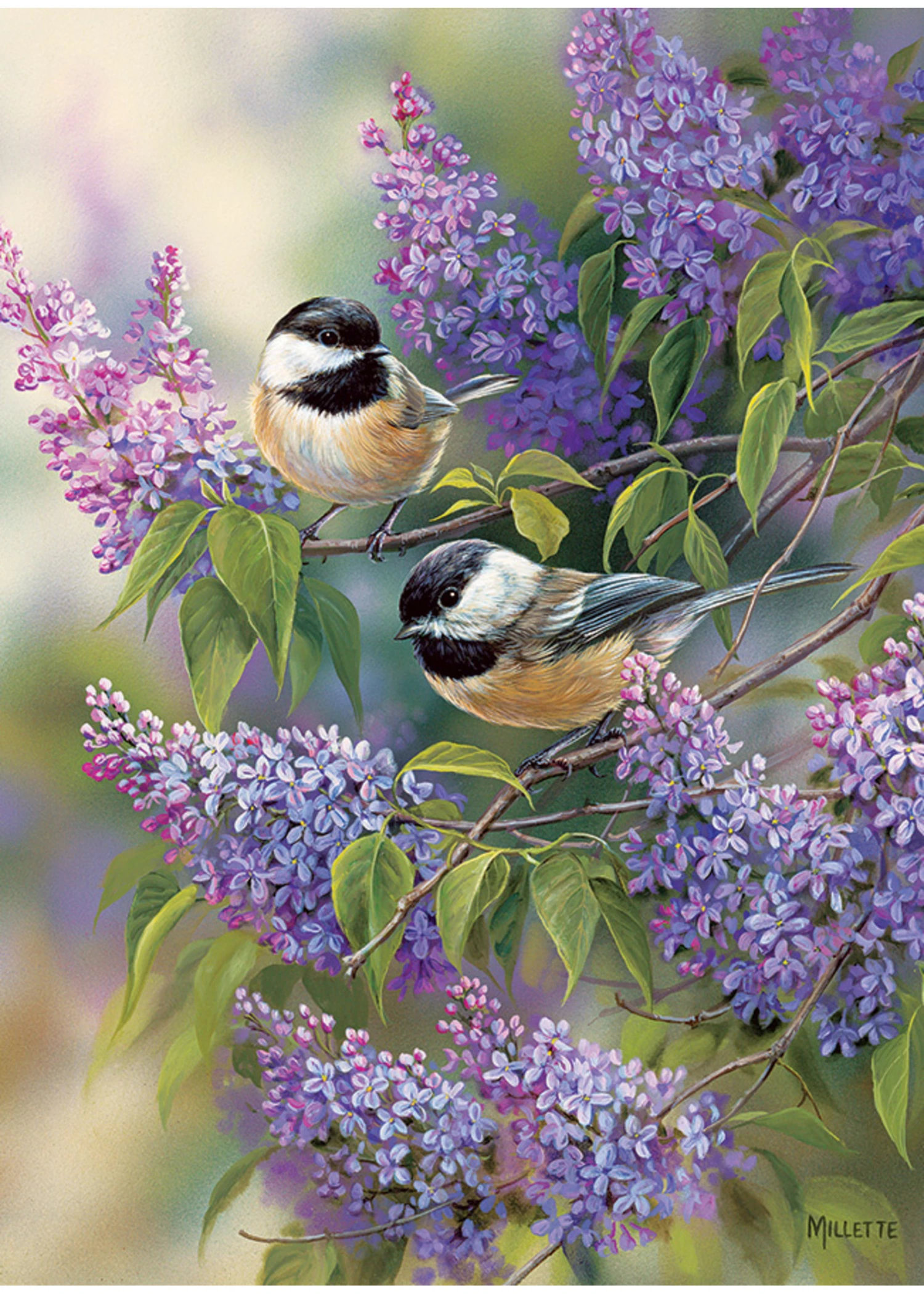 Hickadees & Lilacs - 1000 Piece Puzzle 4 Hickadees & Lilacs - 1000 Piece Puzzle - Image 2