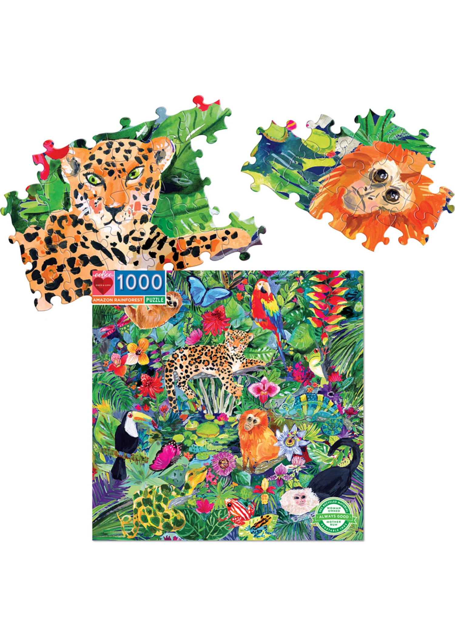 Eeboo Amazon Rainforest - 1000 Piece Puzzle 3 Eeboo Amazon Rainforest - 1000 Piece Puzzle