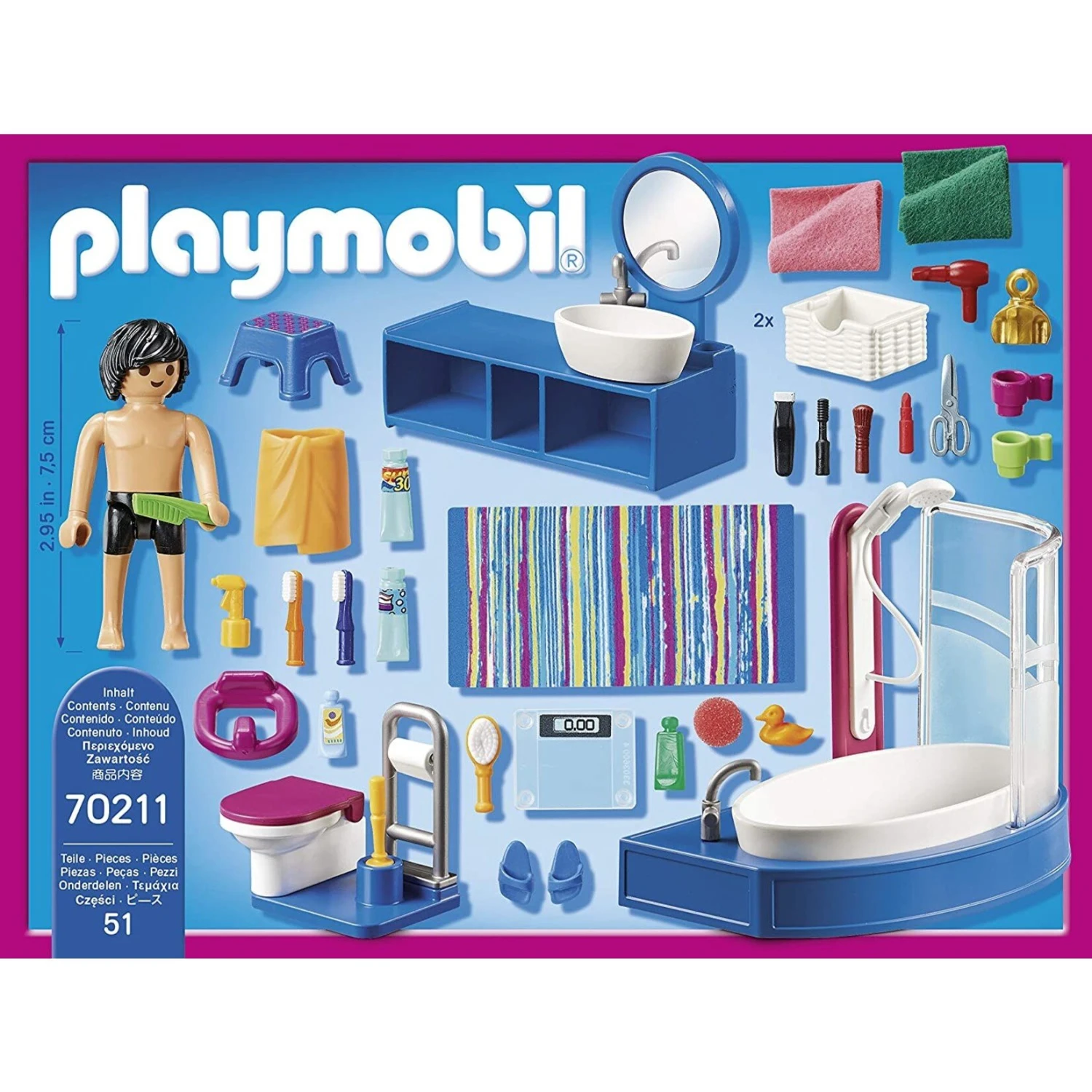 Playmobil 70211 - Bathroom With Tub 5 Playmobil 70211 - Bathroom With Tub - Image 3