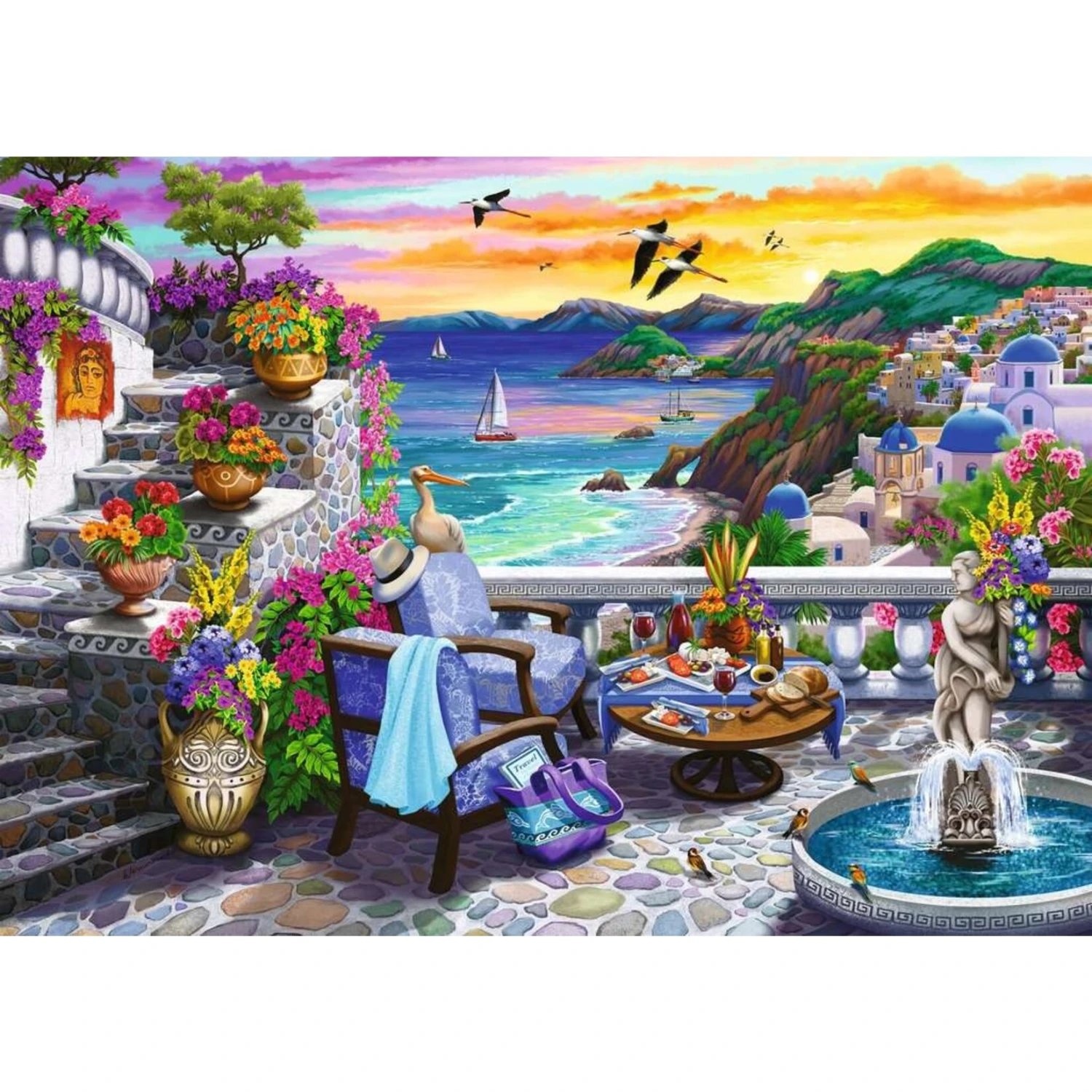 Ravensburger Santorini Sunset - 300 Piece Puzzle 4 Ravensburger Santorini Sunset - 300 Piece Puzzle - Image 2