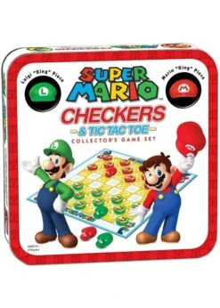 USAopoly Super Mario Vs Luigi Checkers & Tic Tac Toe