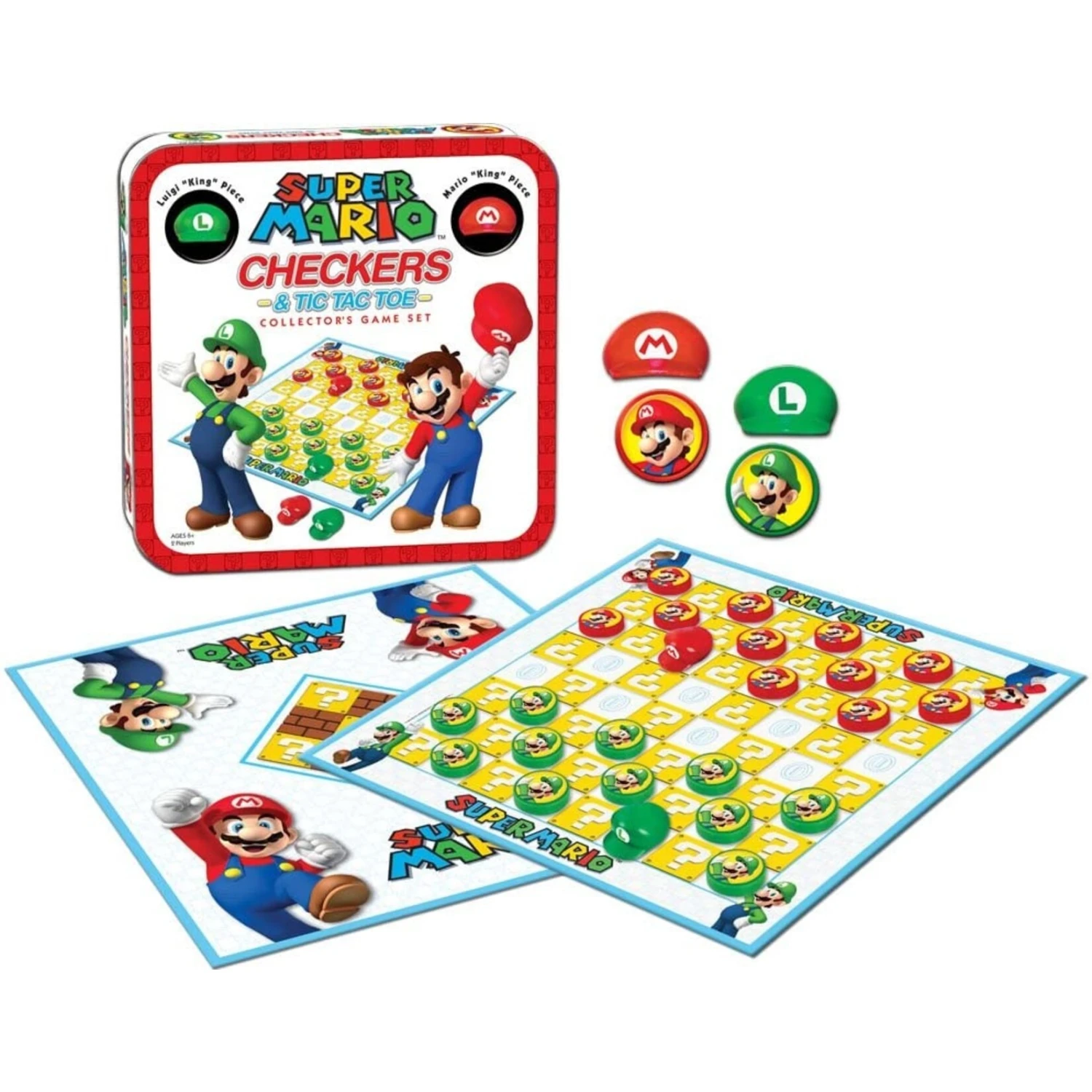 USAopoly Super Mario Vs Luigi Checkers & Tic Tac Toe 4 USAopoly Super Mario Vs Luigi Checkers & Tic Tac Toe - Image 2