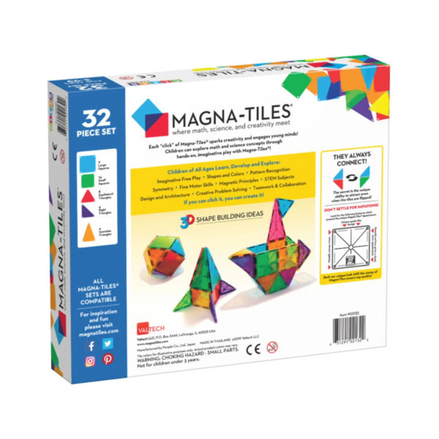 Valtech Magna-Tiles® Clear Colors 32-Piece Set 4 Valtech Magna-Tiles® Clear Colors 32-Piece Set - Image 2